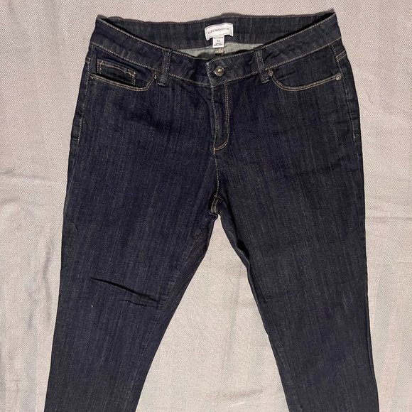 Liz Claiborne Boyfriend Dark Wash Jeans Size 12 - Picture 1 of 4